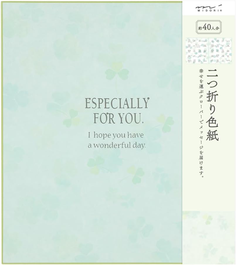 Midori 33140006 Colored Shikishi Bifold Clover Pattern