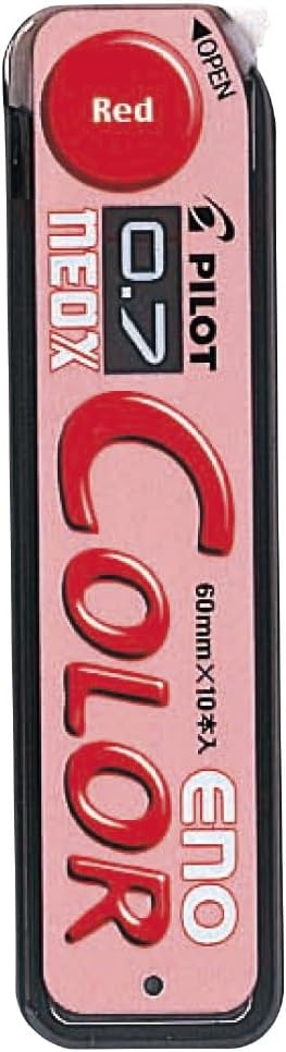 PILOT Color Mechanical Pencil Lead Eno, 0.7mm, Red, 10 Leads (HRF7C-20-R)
