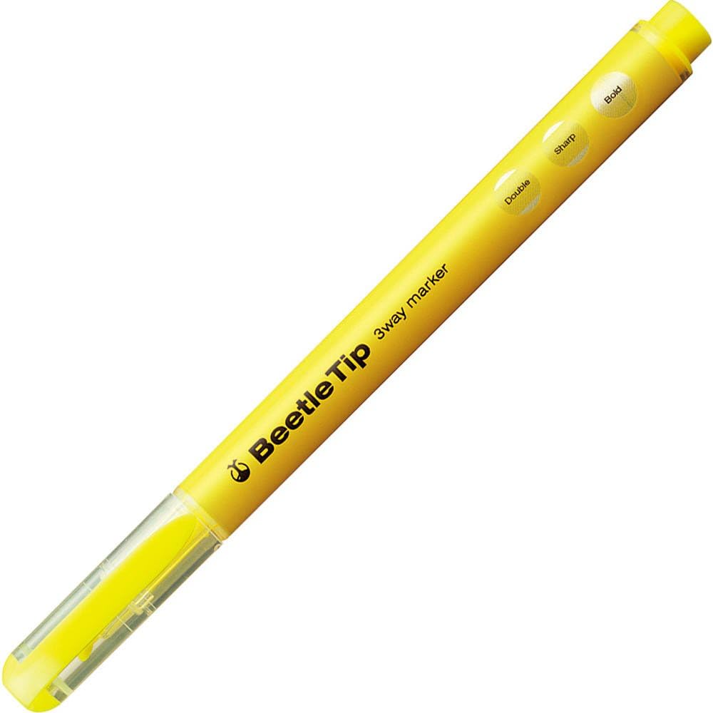 Kokuyo Beetle Tip 3-Way Highlighter Pen, 5-Color Set (PM-L301-5S)