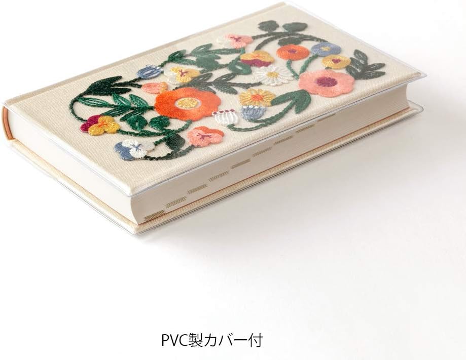 DESIGNPHIL Midori 12883006 Diary, 5 Years Consecutive Embroidery, Floral Print, Beige