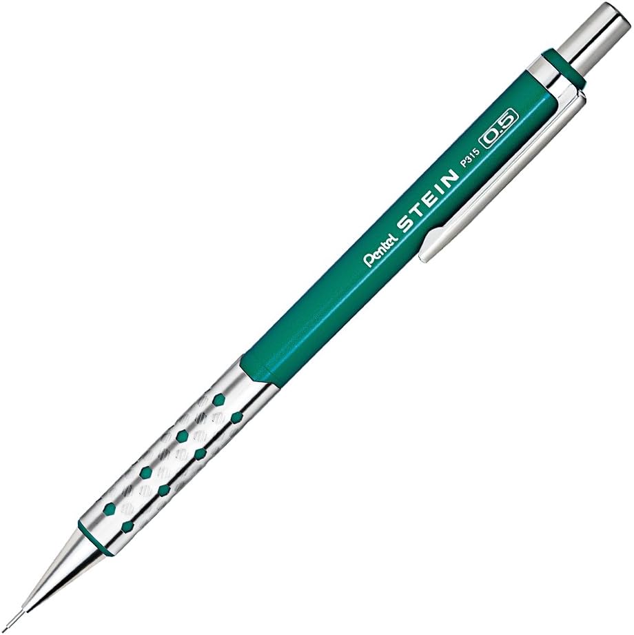 Pentel P315-MD Stein Mechanical Pencils, Metallic Green Shaft, Set of 10