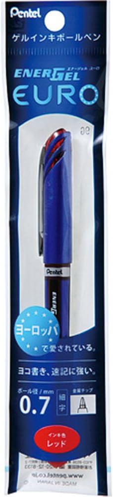 Pentel XBL27-B Gel Ink Ballpoint Pen EnerGel Euro 0.7mm Red 5pcs