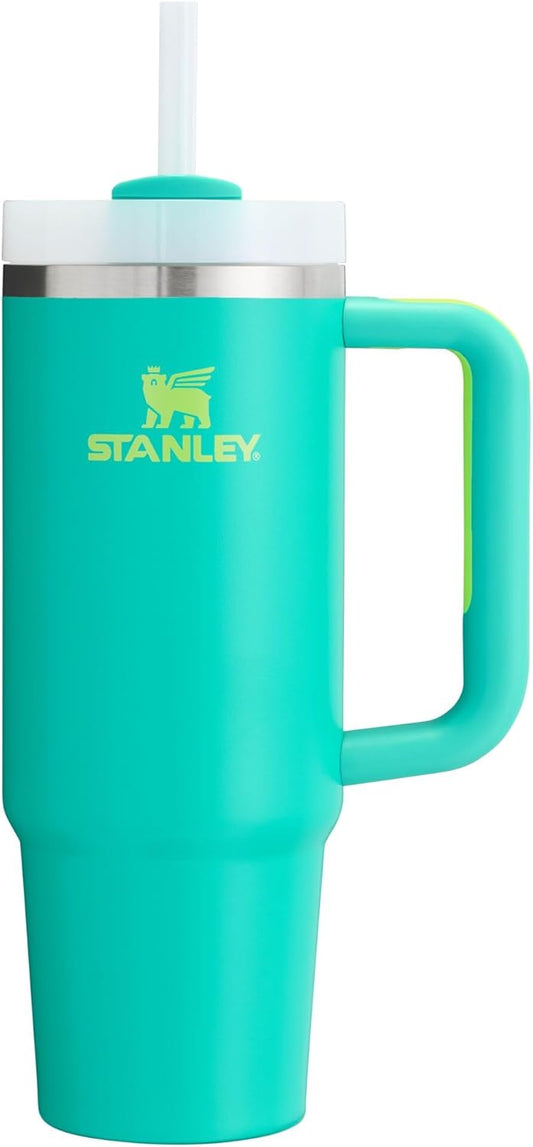 Stanley Quencher H2.0 Tumbler with Handle and Straw 30 oz | Flowstate 3-Position Lid | Cup Holder Compatible for Travel | Insulated Stainless Steel Cup | BPA-Free | Tropical Teal