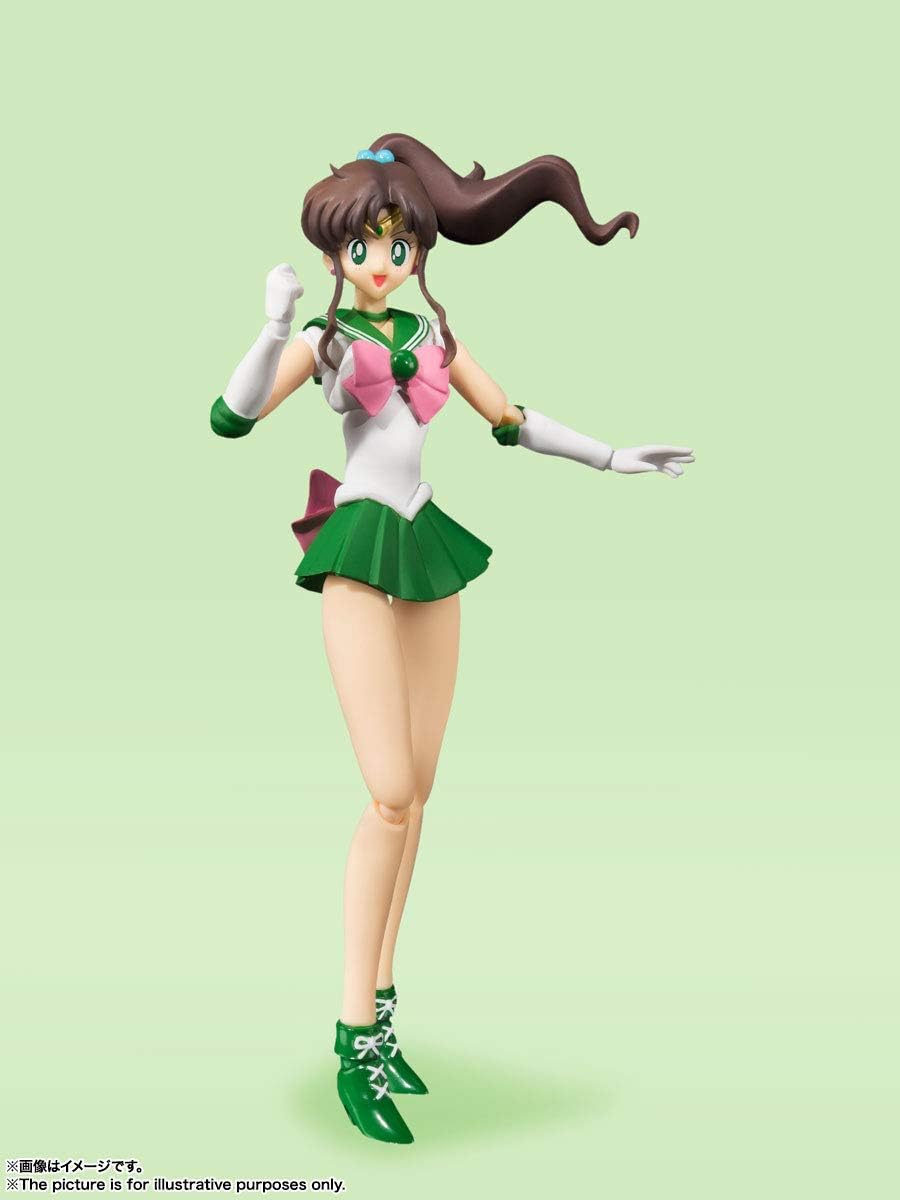 BANDAI Spirits S.H. Figuarts Sailor Moon Sailor Jupiter Animation Color Edition (Resale Version), Approx. 5.9 inches (150 mm), PVC & ABS, Pre-Painted Action Figure