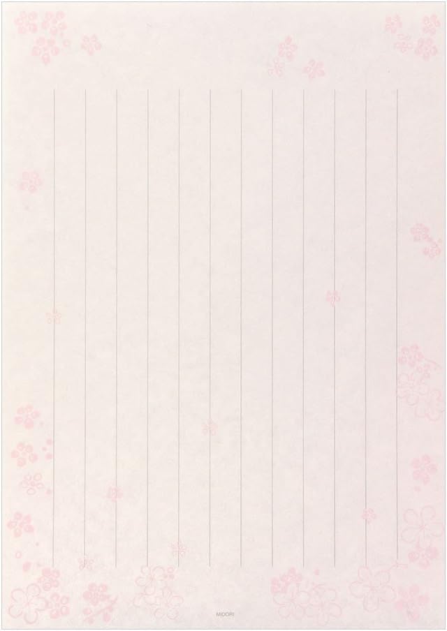 Midori 20517006 Stationery for Writing Beautiful Letters, Narrow Ruled, Floral Pattern