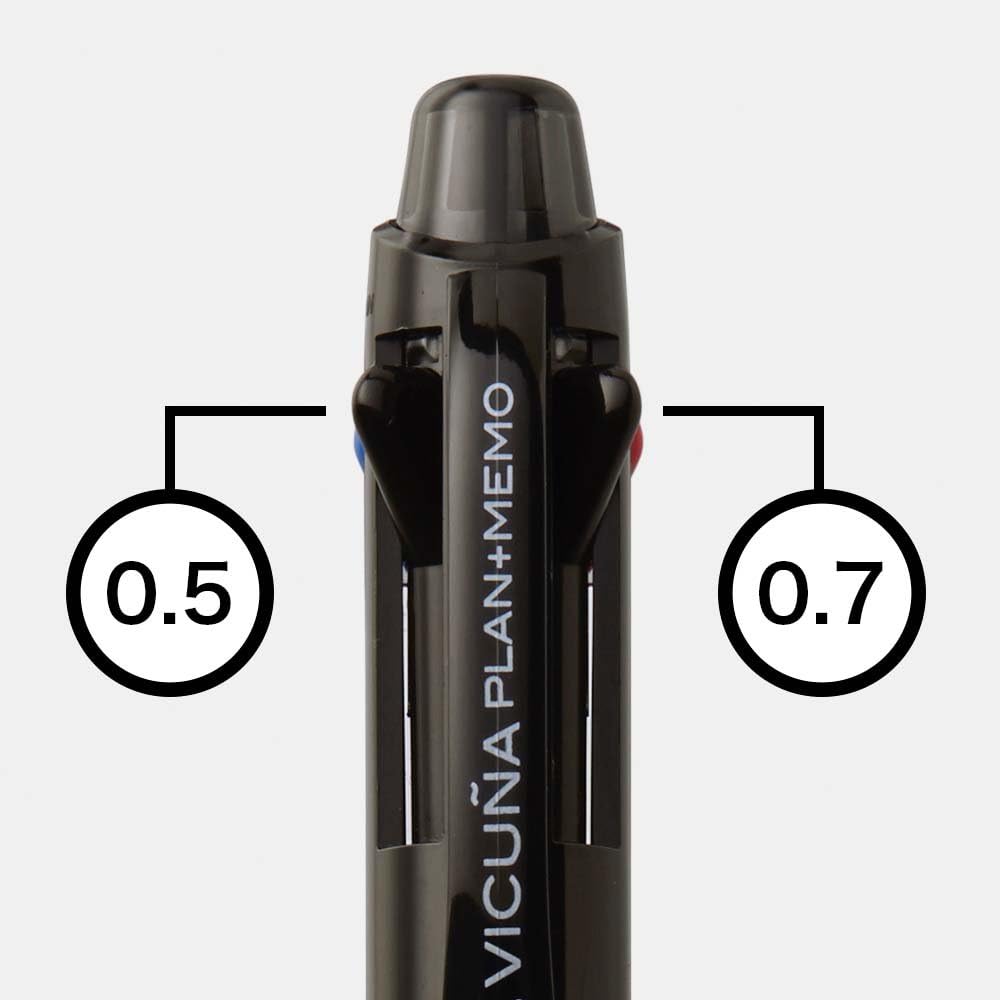 Pentel Vicuna PLAN + MEMO XBXC457A Ballpoint Pen, Black Shaft