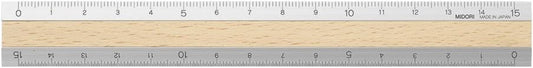 Midori Aluminium + Wood Ruler 15cm Light Brown (42257006)