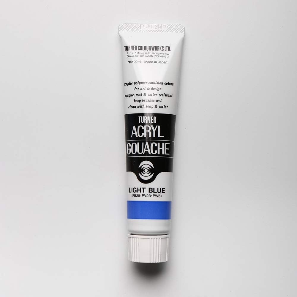 Turner Colour Works Acryl Gouache Artist Acrylic Paint - Single 20 ml Tube - Light Blue