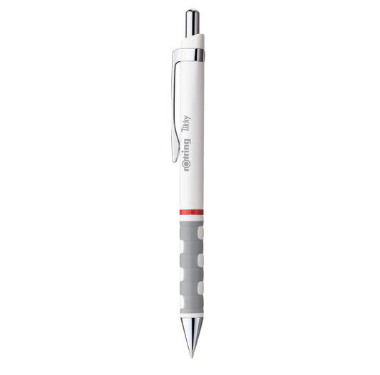 rOtring Tikky Ballpoint Pen, Medium Point, White Barrel, Blue Ink (1904718)