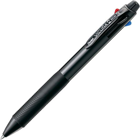 Pentel Ballpoint Pen Vicuna, Extra Fine, Black, Red, Blue, Green, Black (BXC45A)