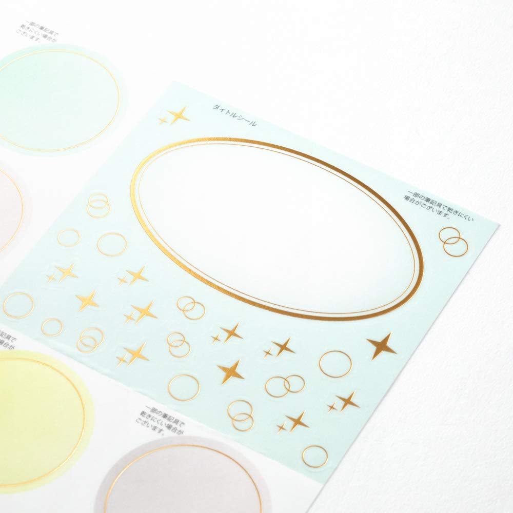 Midori Color Paper Job Stickers with 36 Sheets Translucent Dots Pattern 33247006