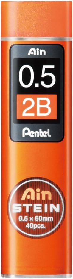 Pentel C275-2B Stein Mechanical Pencil Refills, 0.5, 2B, 10 Pieces