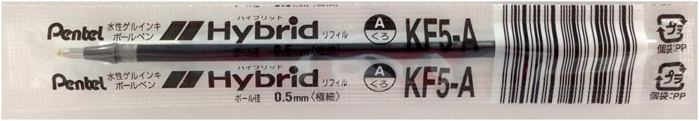 Pentel KF5-A Ballpoint Pen Refill for Hybrid, Pack of 10