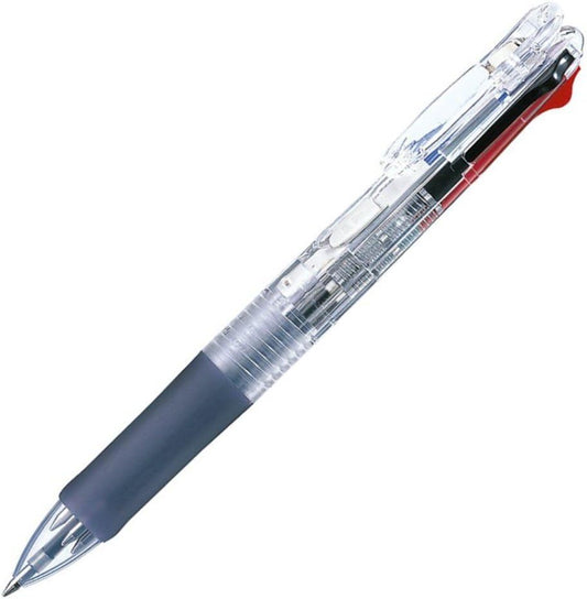 ZEBRA P-B4A3-C 4-Color Permanent Ballpoint Pen, Clip-on G, 4C, Transparent