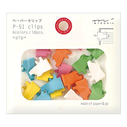 Midori Paper Clips – Pig Animal Design, 18 pcs (43300006)