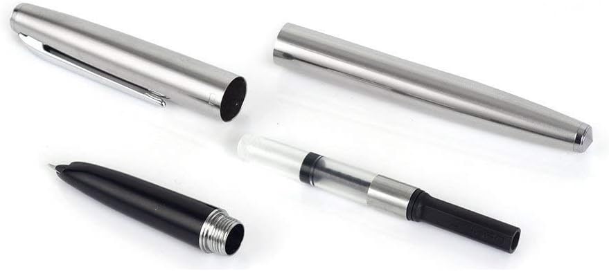 Gullor 5 PCS Stainless Steel EF Nib Classic Fountain Pens Set with Ink Converters