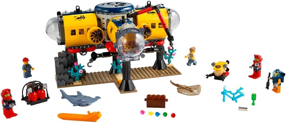 LEGO 60265 City Oceans Exploration Base Deep Sea Underwater Set, Diving Adventures Toys for Kids