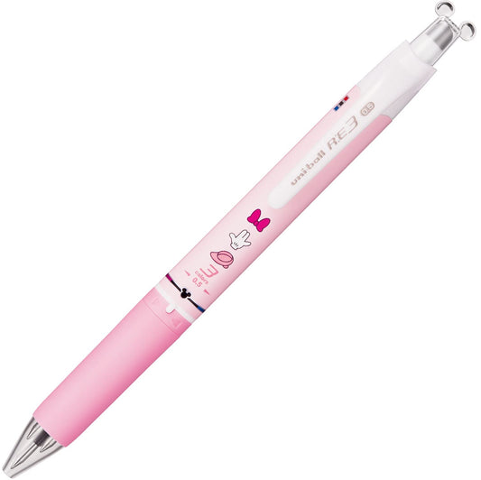 Mitsubishi Pencil URE3600D05.MN Uni-Ball RE3 Erasable Tri-Color Ballpoint Pen, 0.5, Minnie