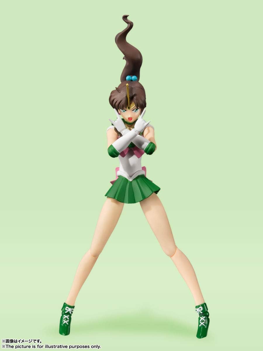 BANDAI Spirits S.H. Figuarts Sailor Moon Sailor Jupiter Animation Color Edition (Resale Version), Approx. 5.9 inches (150 mm), PVC & ABS, Pre-Painted Action Figure