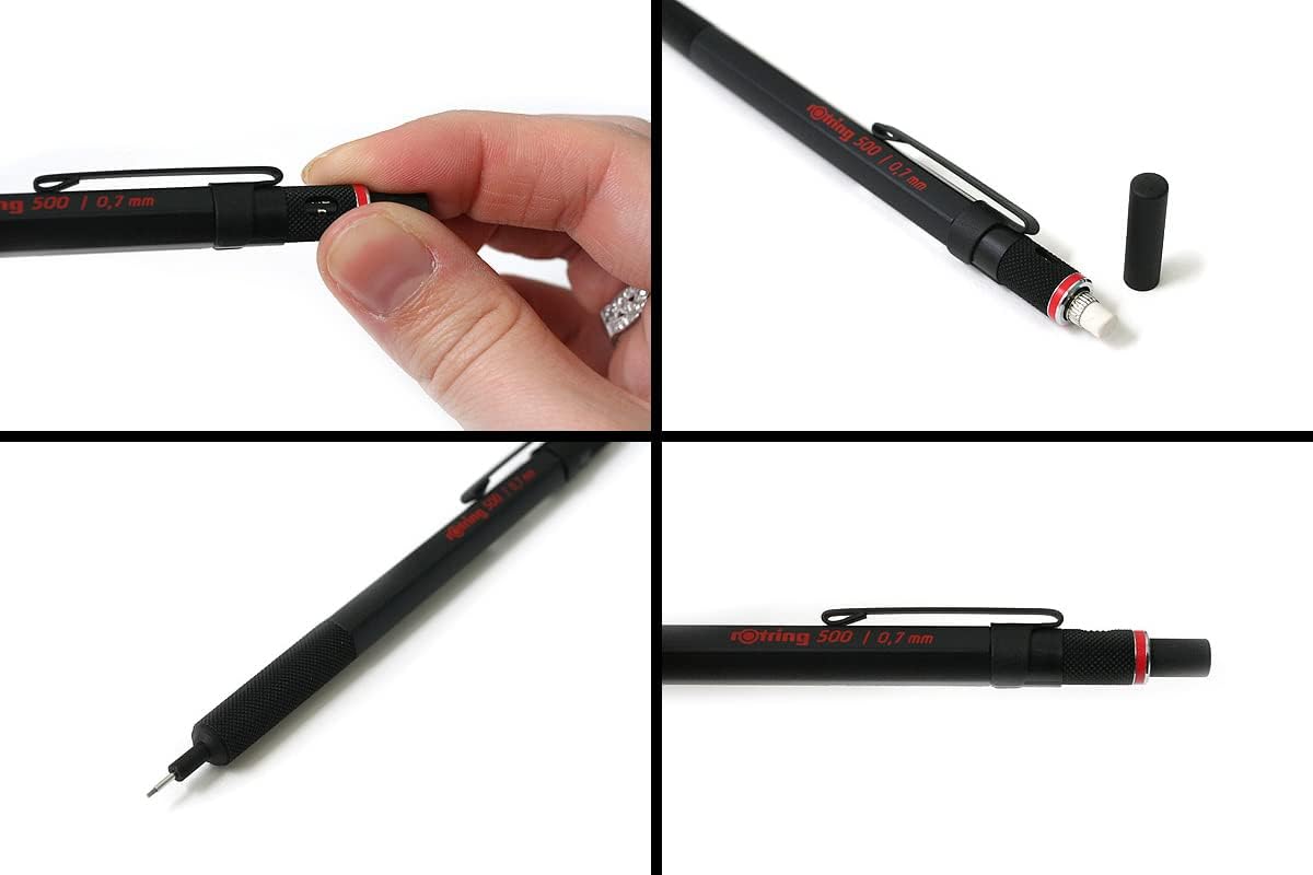 rOtring 1904727 500 0.7mm Mechanical Pencil, Black (502507N)