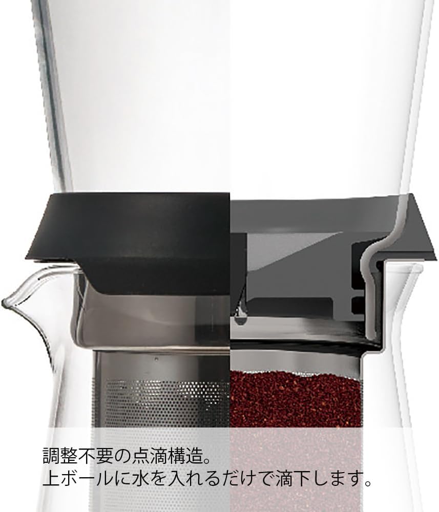 HARIO SBS-5B Slow Drip Brewer HARIO SHIZUKU (600ml), Black, One size