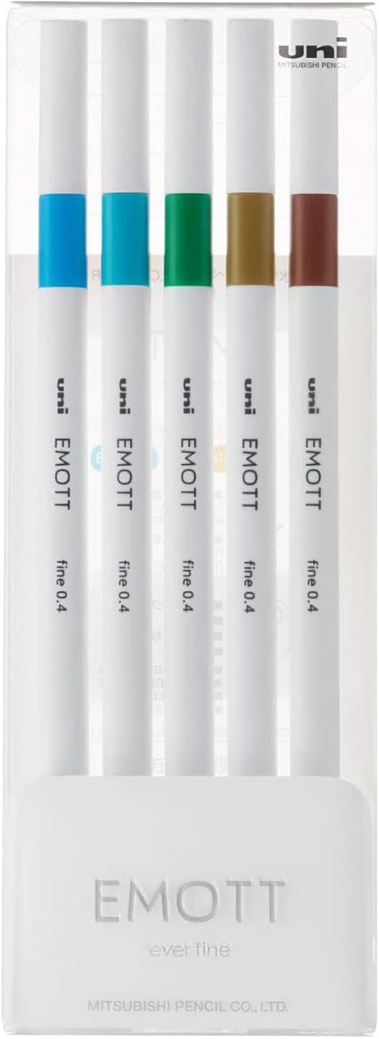Uniball Emott Fineliner Pen 5 Pack Island, Office Supplies, School Supplies, Artist Supplies, Pens, Ballpoint Pen, Colored Pens, Gel Pens, Fine Point, Smooth Writing Pens