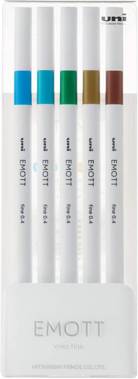 Uniball Emott Fineliner Pen 5 Pack Island, Office Supplies, School Supplies, Artist Supplies, Pens, Ballpoint Pen, Colored Pens, Gel Pens, Fine Point, Smooth Writing Pens