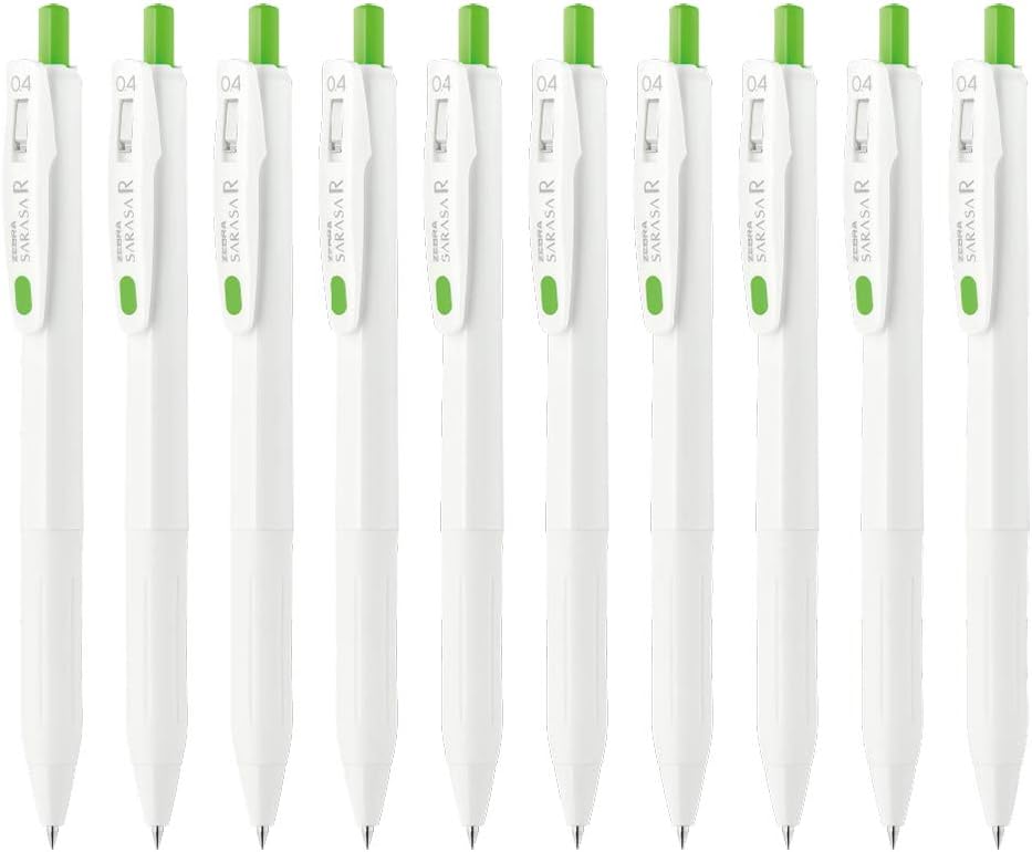ZEBRA B-JJS29-R1-FG Sarasa R Gel Ballpoint Pen, 0.4mm, Fresh Green, 10 Count