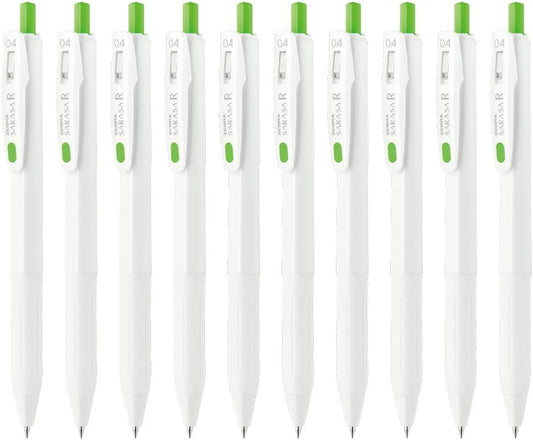 ZEBRA B-JJS29-R1-FG Sarasa R Gel Ballpoint Pen, 0.4mm, Fresh Green, 10 Count