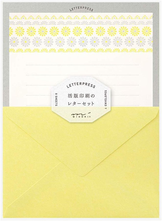 Letter Press, Yellow Flowers