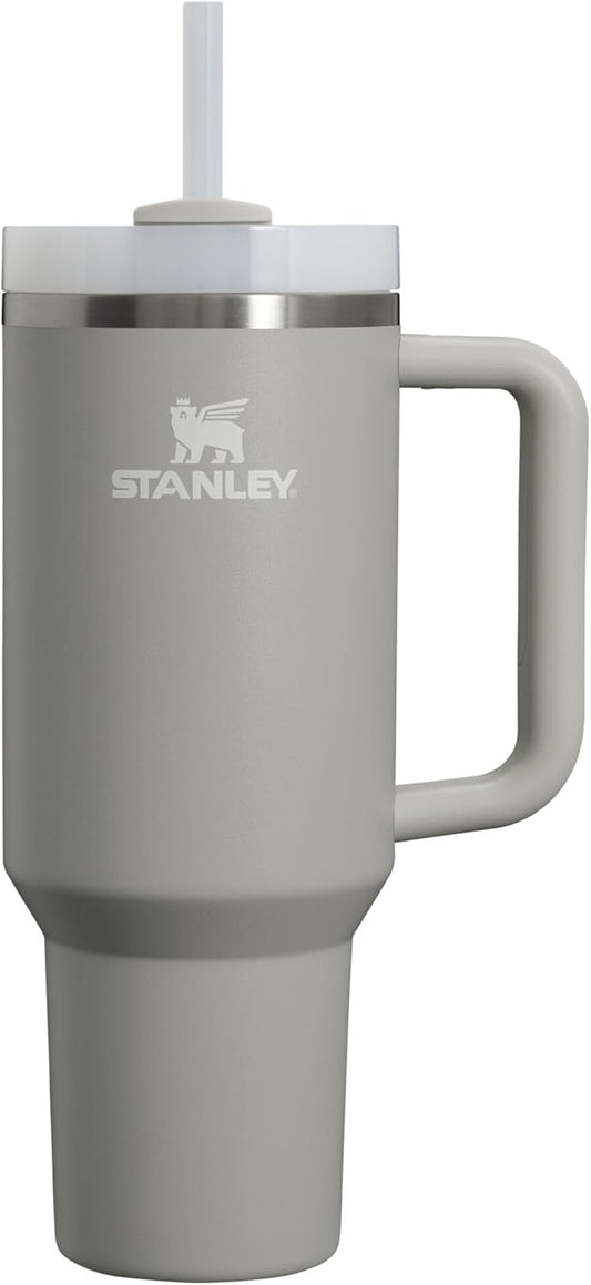 Stanley Quencher H2.0 Tumbler with Handle and Straw 40 oz | Flowstate 3-Position Lid | Cup Holder Compatible for Travel | Insulated Stainless Steel Cup | BPA-Free | Ash