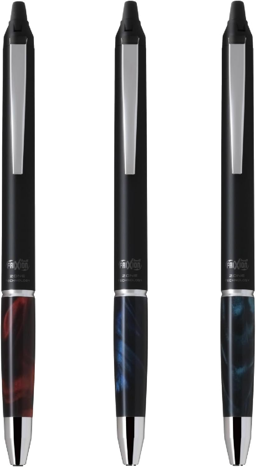 PILOT FriXion Ball Knock Zone, Slide Clicker Retractable Erasable Gel Ink Pen, Fine Point 0.5mm, Inspiration Red, Refillable Water-Based Gel Ink (Black), LFBKZ-3SEF-IR