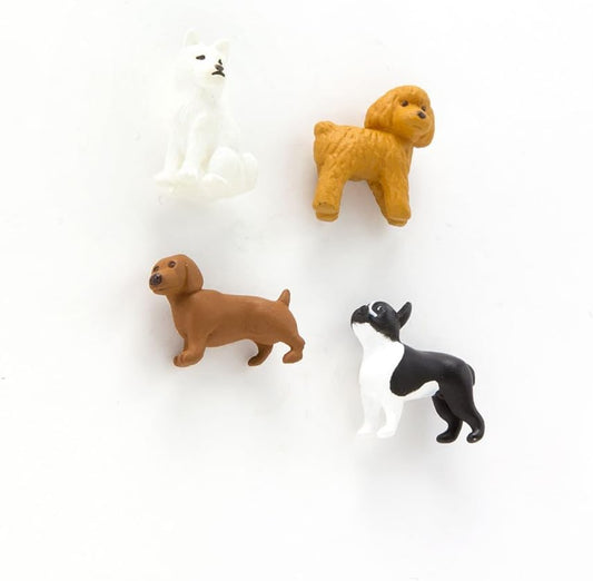 Designphil Midori Mini Magnet, Dogs (49753006) - Cute Animal Magnet, 6 Pcs, Multicolored Plastic