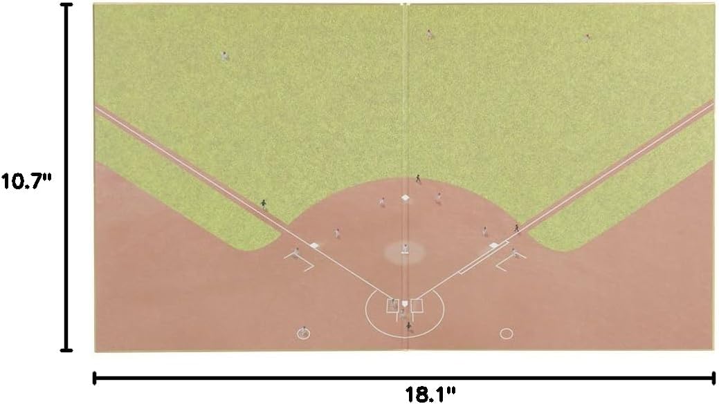 Midori 33166006 Colored Paper, Bi-Fold, Colored Paper, Baseball Field Pattern