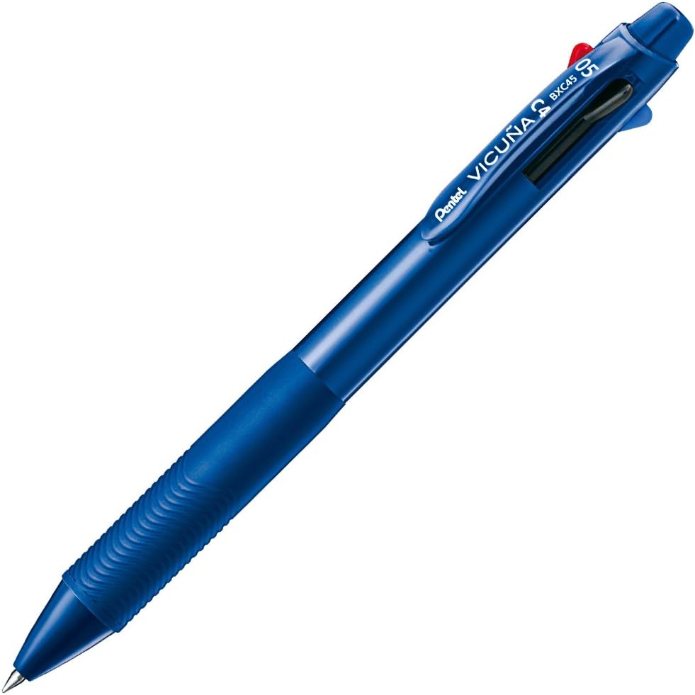 Pentel Ballpoint Pen Vicuna, Extra Fine, Black, Red, Blue, Green, Blue (BXC45C)