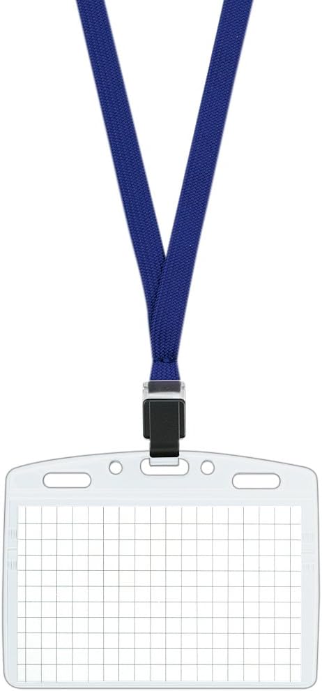 Kokuyo Neck Strap Name Badge, ID Plus, for Business Cards and IDs, NAF-T180B, Blue