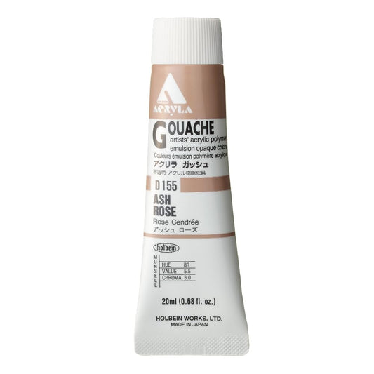Holbein Acryla Gouache Artists Acrylic Polymer Emulsion, 20ml Ash Rose (D155)