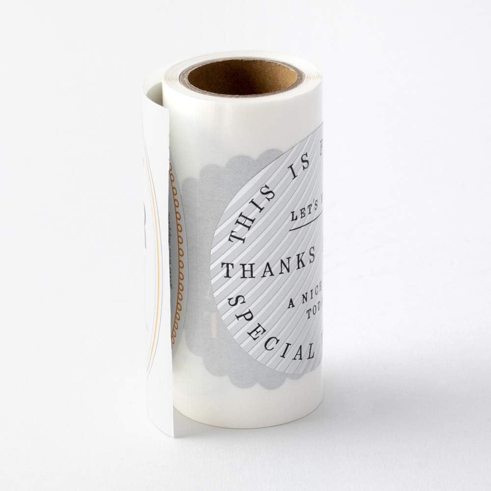 Midori 82472006 Roll Stickers, Large, Metallic, Gift Label Pattern