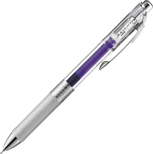Pentel XBLN75TL-V Gel Ink Ballpoint Pen, EnerGel In-Free, 0.5mm, Violet, 5pcs