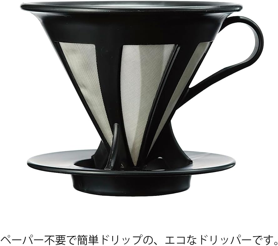 Hario "Cafeor" Mesh Coffee Dripper, Size 02, Black