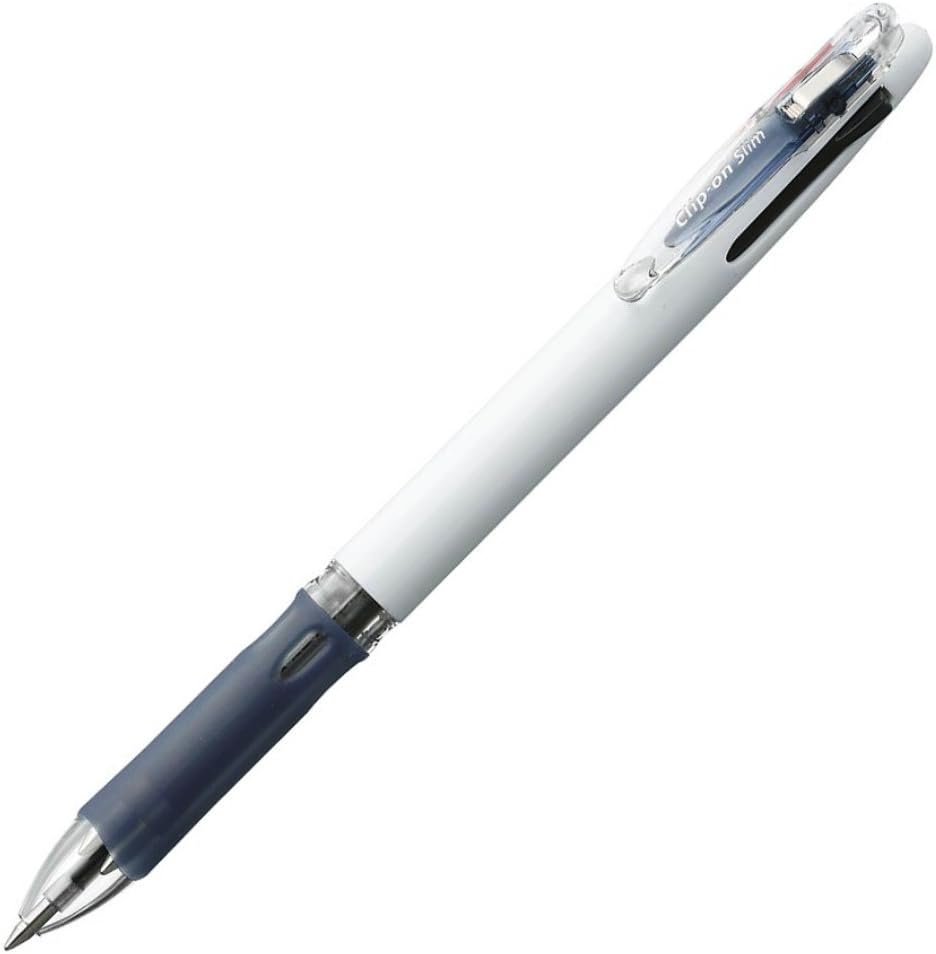ZEBRA 3 Color Ballpoint Pen Clip-On Slim 3C White 10pcs B-B3A5-W