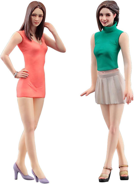 Hasegawa FC04 1/24 Figure Collection Series, Fashion Model, Girls Figure (Set of 2), Plastic Model