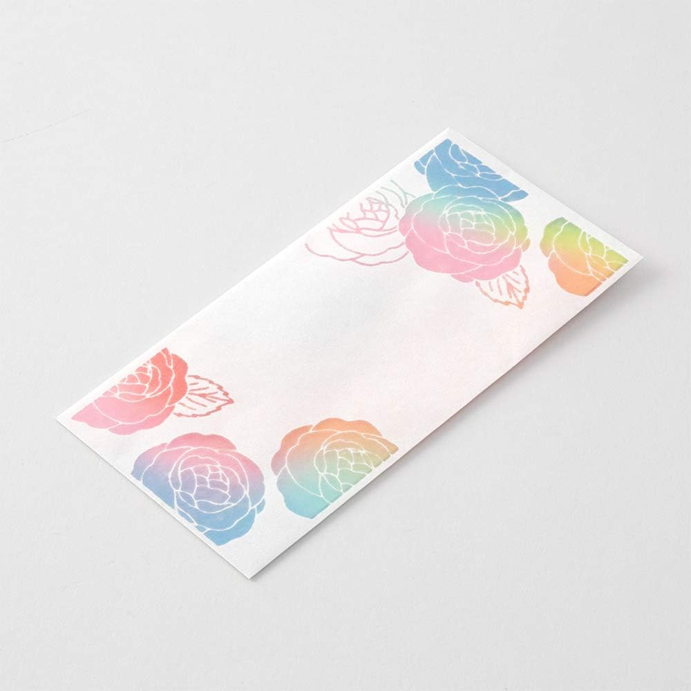 Midori 25490006 Celebration Bag, Gold Sealing, 490, Noshi Bag, Light Blue, Rose Pattern