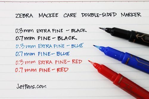 ZEBRA Mackee Care Double-Sided Marker Pen - Extra Fine Point - Red