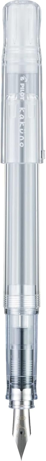 PILOT Kakuno Fountain Pen, Clear Barrel, Medium Nib (10822)