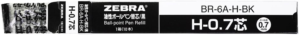 Zebra Oil-based Ballpoint Pen Refills H-0.7 Black 10 pcs B-BR-6A-H-BK
