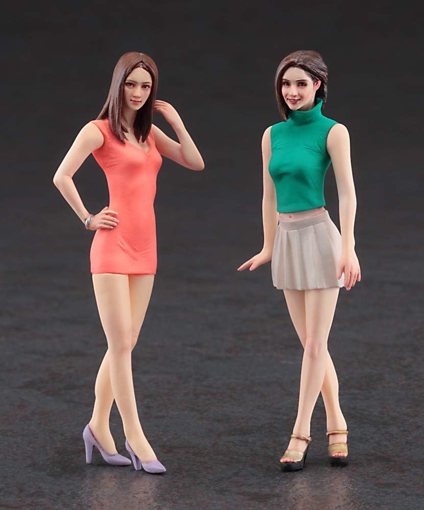 Hasegawa FC04 1/24 Figure Collection Series, Fashion Model, Girls Figure (Set of 2), Plastic Model