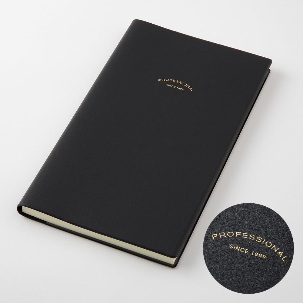 Midori 27097006 Professional Diary Notebook, 2024, A5 Slim, Weekly, Star Pattern (Starts December 2023) (black)