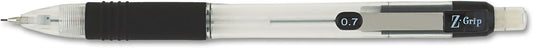 ZEBRA 52410 Z-Grip Mechanical Pencil, HB.7mm, Clear, Dozen