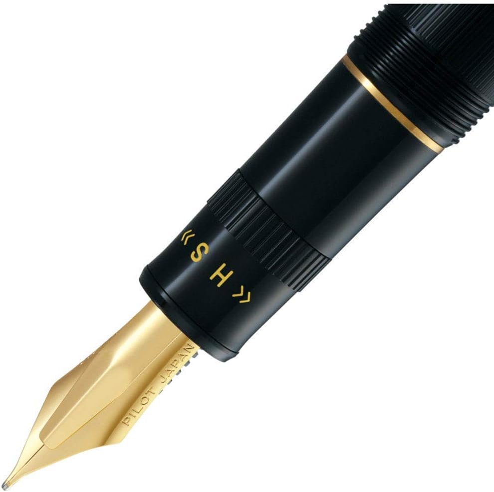 PILOT Fountain Pen Justus 95 Fine Medium Nib - Net Black - (FJ-3MR-NB-FM) front view